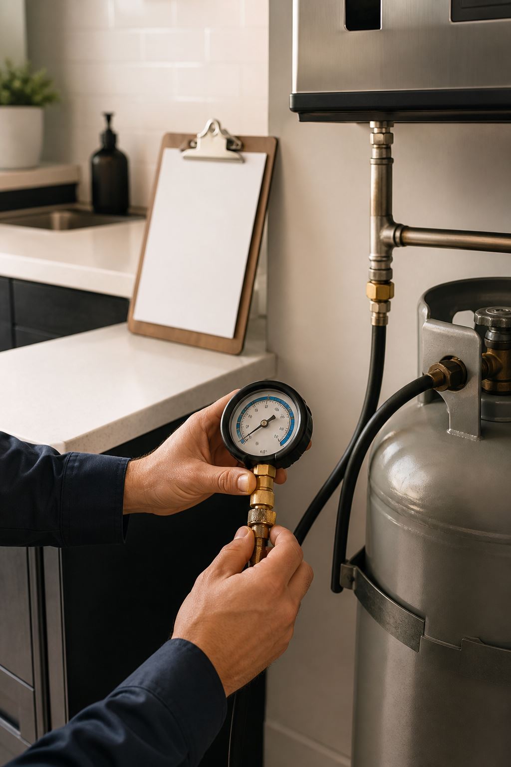 Professional gas pressure inspection for Gas Certificate of Compliance